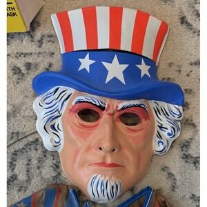 Vintage Collegeville Costume Uncle Sam Halloween Mask And Outfit - USA Read